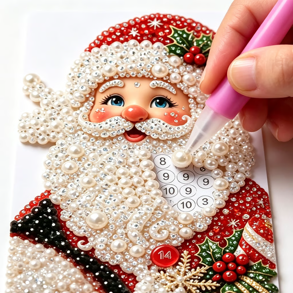 DIY Pearl Art Kit – 3D Handmade Christmas House Decoration, Holiday Craft Gift for Family & Friends
