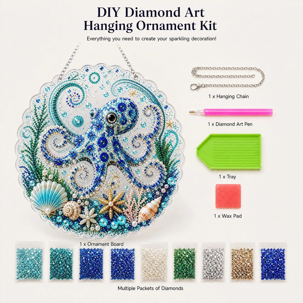 Ocean Pearl Art DIY Hanging Ornament Kit, Acrylic Hanging Ornament for Window Home Decor