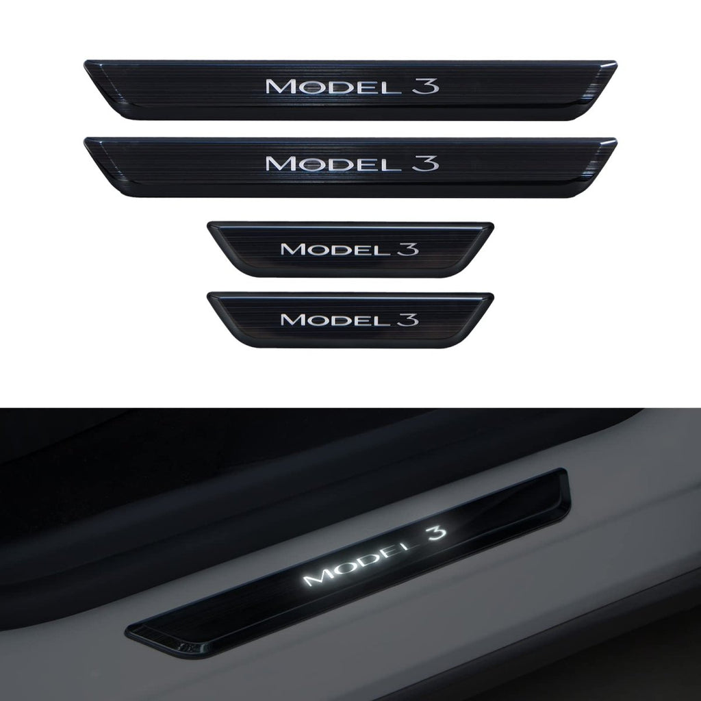 Illuminated Door Sill Protector for Tesla