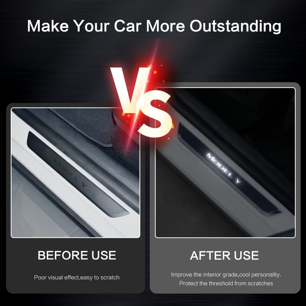 Illuminated Door Sill Protector for Tesla