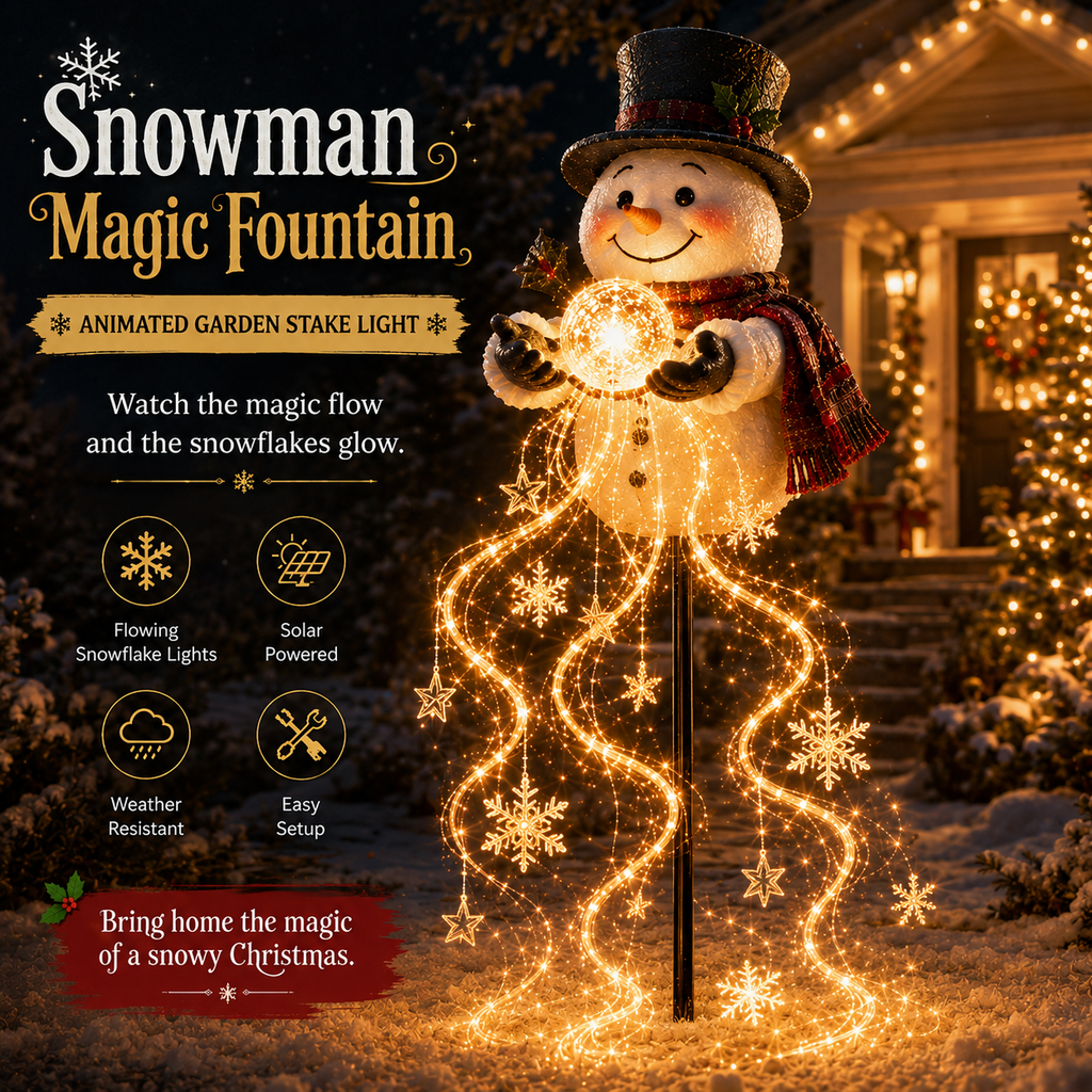 Snowman Magic Fountain-Flowing Snowflake LED Christmas Garden Light❄️