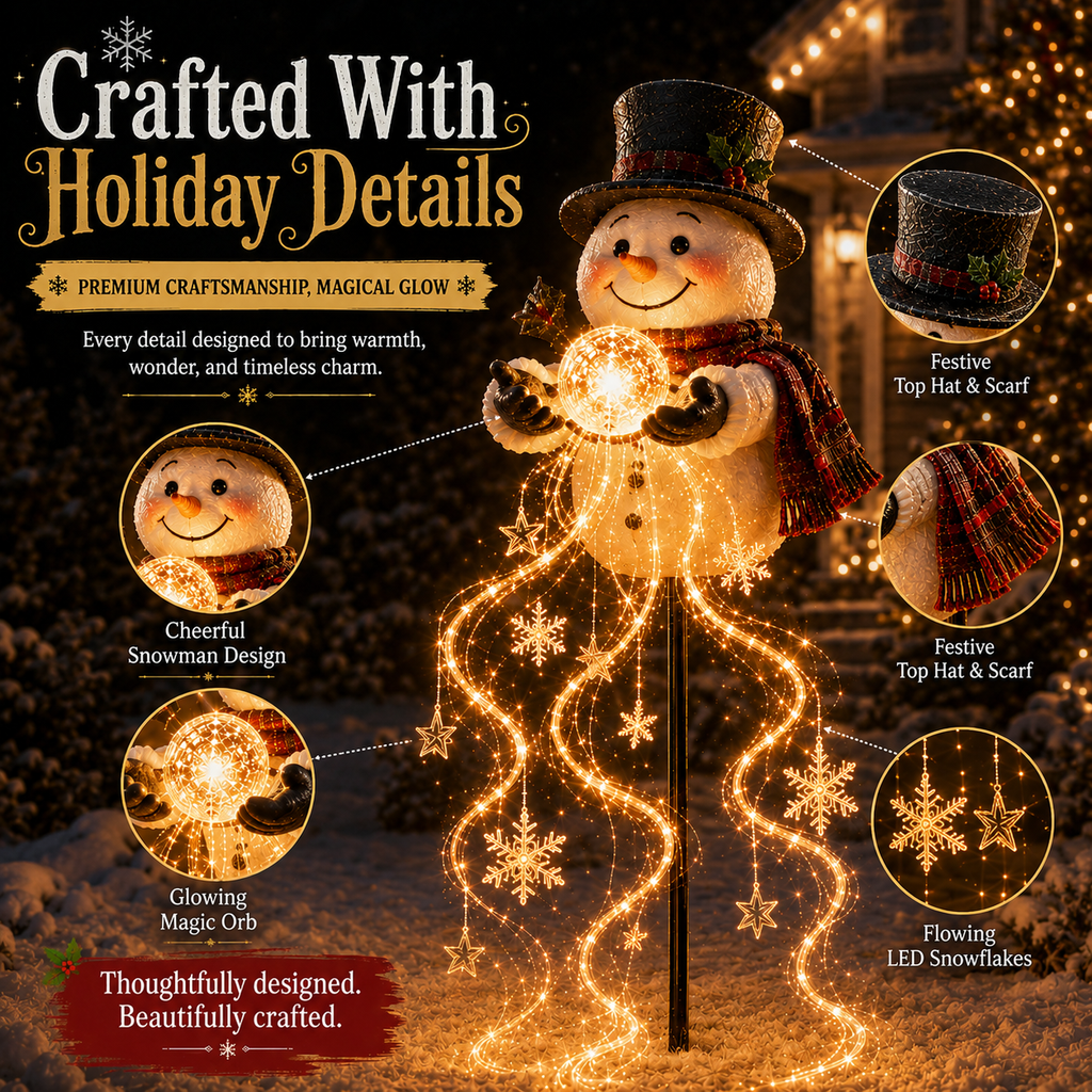 Snowman Magic Fountain-Flowing Snowflake LED Christmas Garden Light❄️