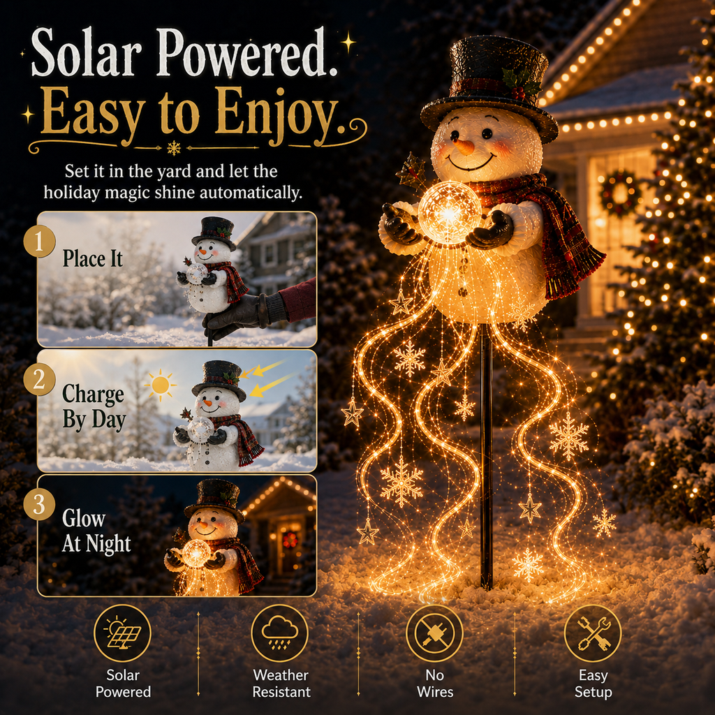 Snowman Magic Fountain-Flowing Snowflake LED Christmas Garden Light❄️