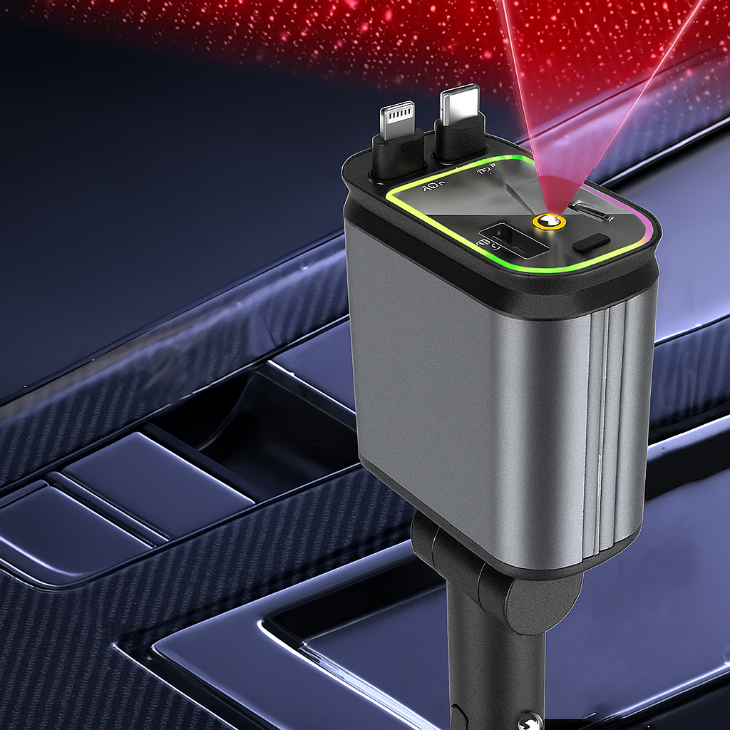Starry Sky Retractable Cable Car Projector Charger