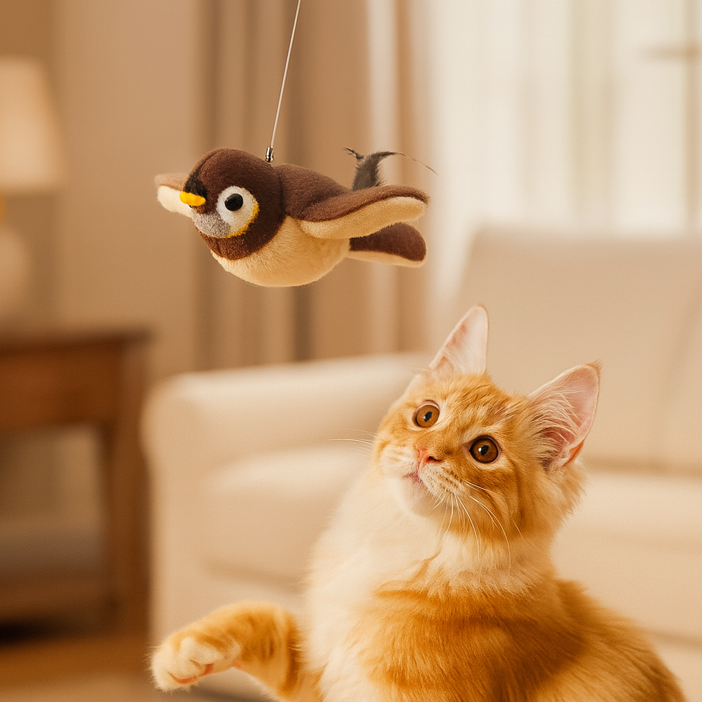 Motion-Activated Chirping Bird Interactive Cat Toy