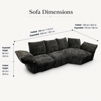 Italian Style Minimalist Modern Life Velvet Adjustable Sofa