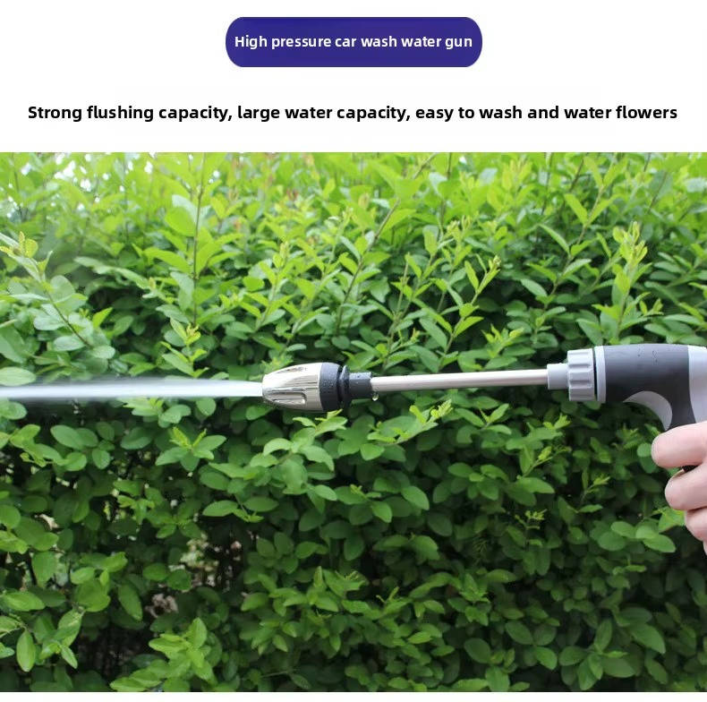 Adjustable Garden Hose Nozzle with Long Wand and Foam Bottle