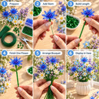 DIY Beaded Wildflower Bouquet Kit – Handmade Crystal Flower Craft Set