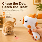 MirokenInteractive Cat Treat Launcher Toy with Laser - Indoor Cat Enrichment Game for Bored Cats, Exercise & Feeding Fun