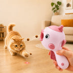 MirokenInteractive Cat Treat Launcher Toy with Laser - Indoor Cat Enrichment Game for Bored Cats, Exercise & Feeding Fun