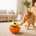 MirokenInteractive Wobble Cat Toy for Indoor Cats - Treat-Dispensing Feather Teaser That Keeps Cats Busy