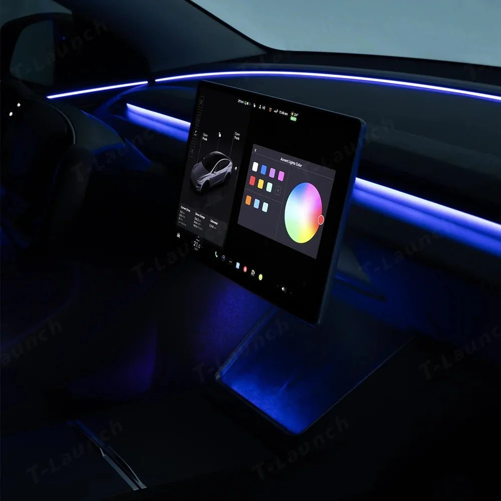 Interior RGB Ambient Lighting Kit for Tesla Model Y Juniper / Model 3 Highland