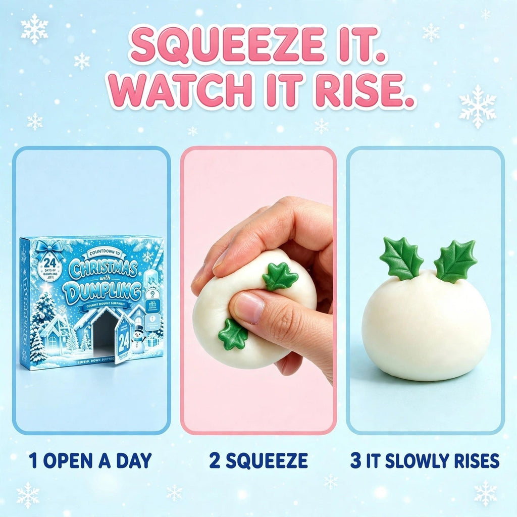 Christmas Dumpling Squishy Advent Calendar 2026 - 24 Slow-Rise Squishies