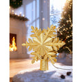 Christmas Tree Topper with Rotating Snowflake Projector - Gold Glitter Snowflake