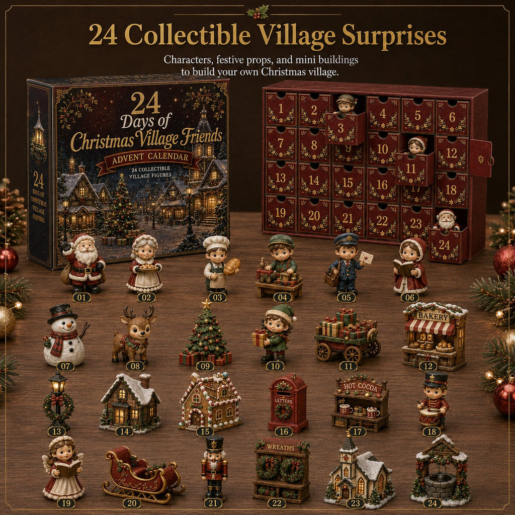 Christmas Village Friends Advent Calendar - 24 Miniatures for Your Own Christmas Village