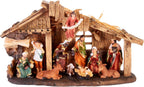 Nativity Scene with 11 Hand-Painted Resin Figures