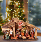 Nativity Scene with 11 Hand-Painted Resin Figures