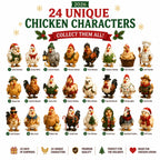 Chicken Advent Calendar 2026 - 24 Christmas Chicken Figurines