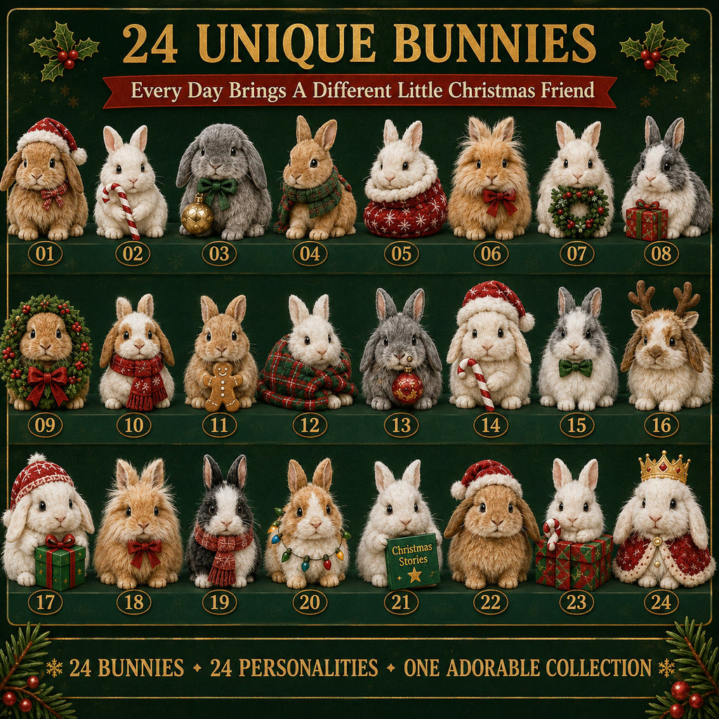 Rabbit Christmas Advent Calendar 2026 - 24 Rabbit Figurines