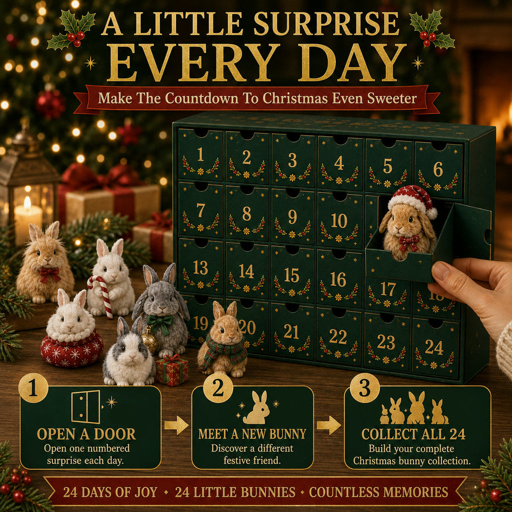 Rabbit Christmas Advent Calendar 2026 - 24 Rabbit Figurines