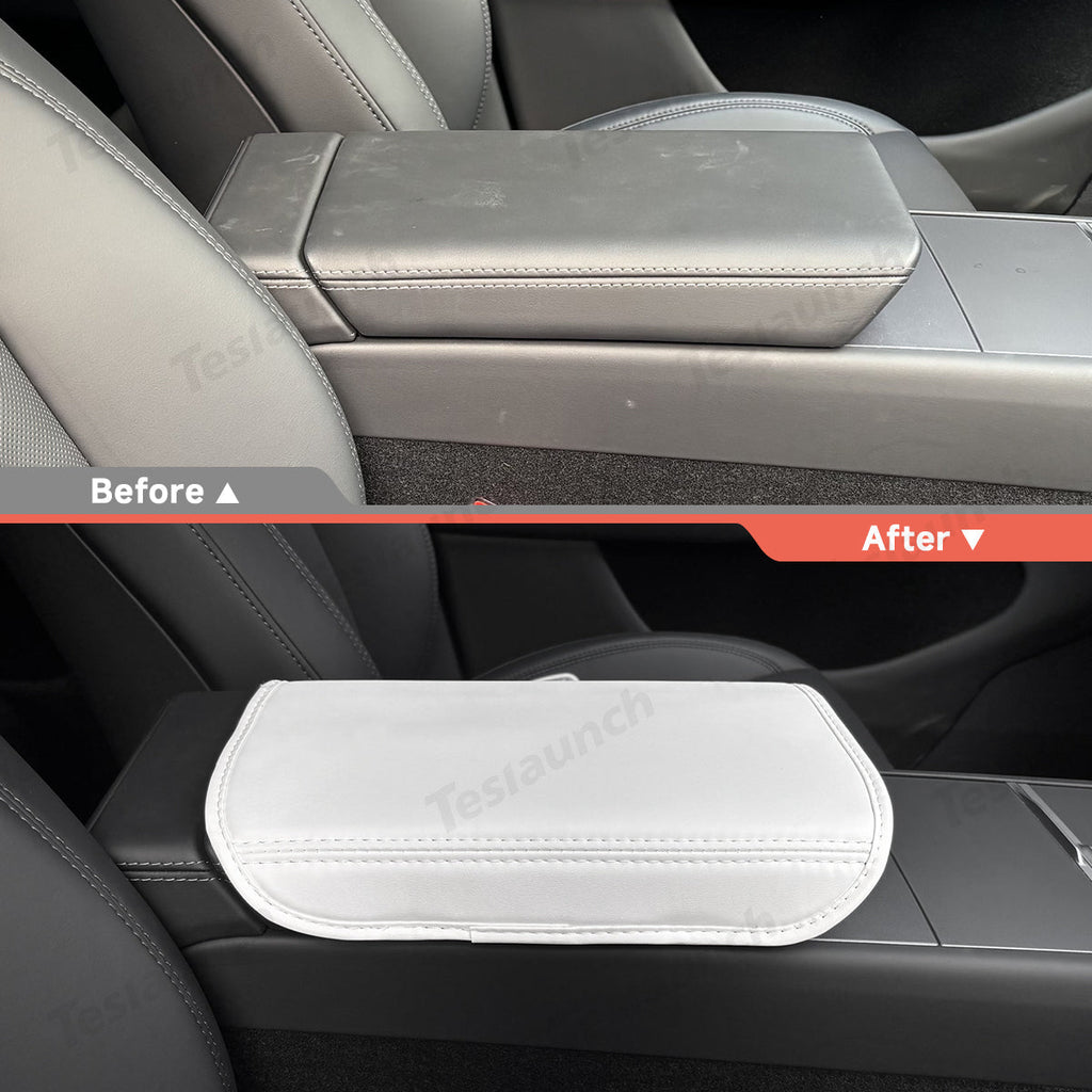 Leather Center Console Armrest Cover for Tesla Model Y Juniper 2025+