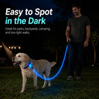 MirokenNightGlow LED Light-Up Dog Leash for Night Walks - USB Rechargeable Safety Leash That Helps Your Dog Stay Visible in the Dark