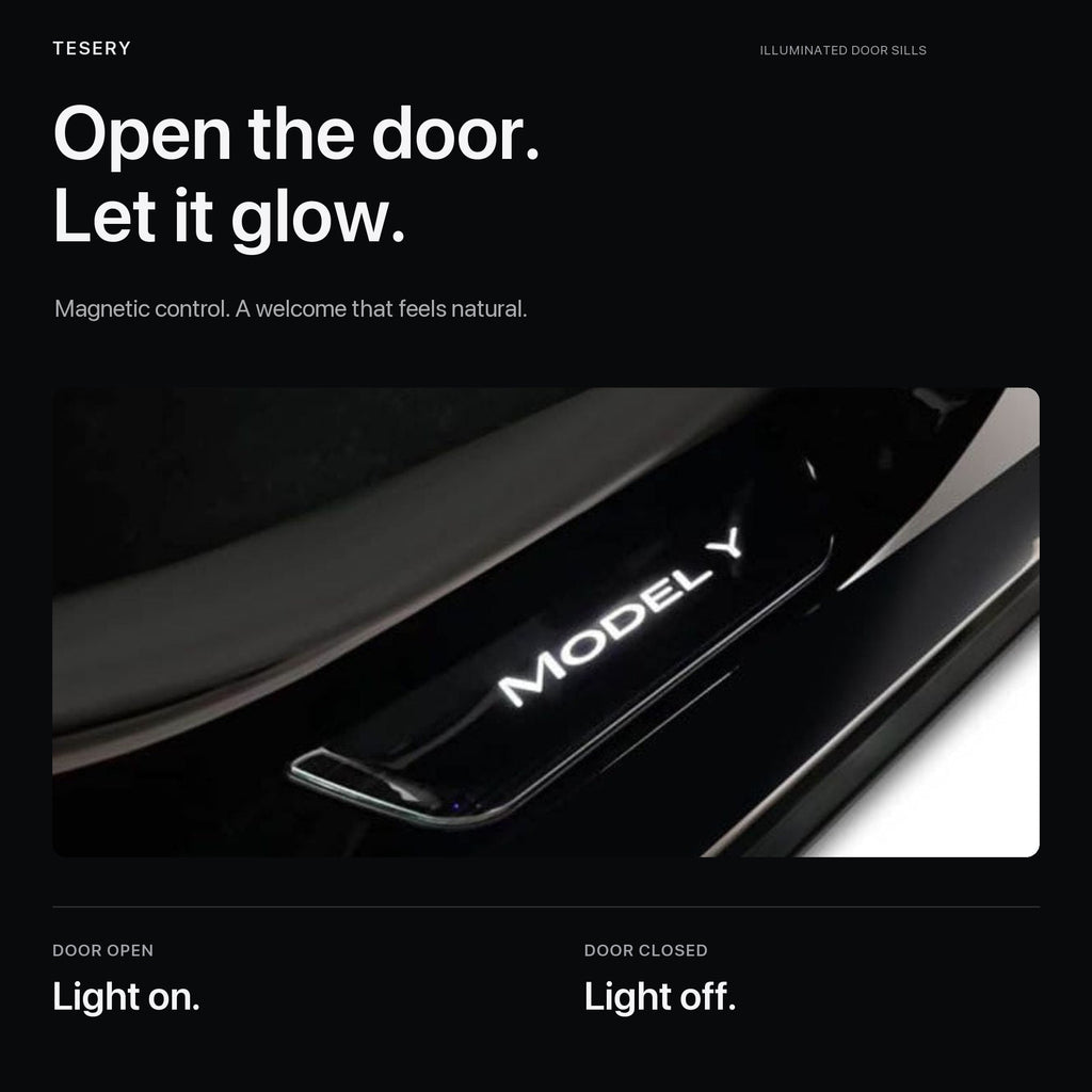 LED illuminated Welcome Pedal Door Sill Protector for Model Y / 3 | Miroken