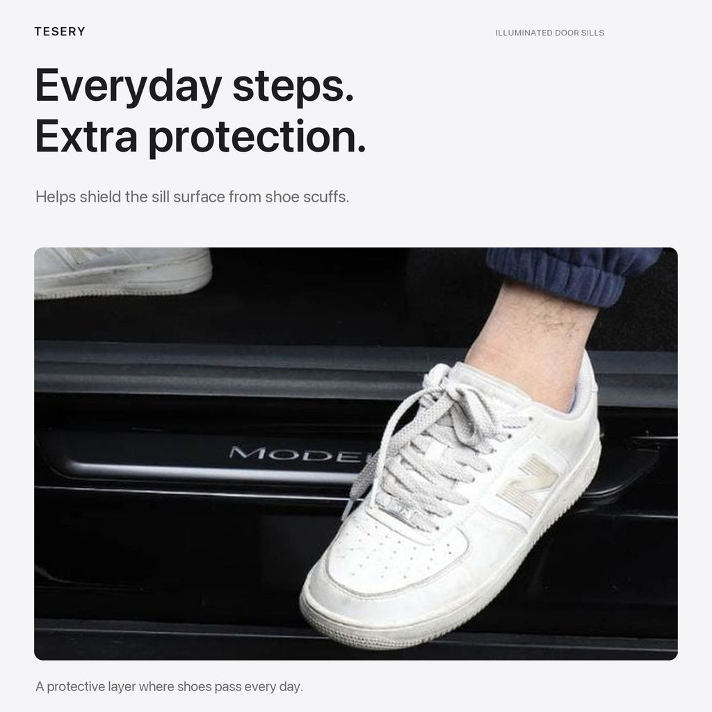 LED illuminated Welcome Pedal Door Sill Protector for Model Y / 3 | Miroken