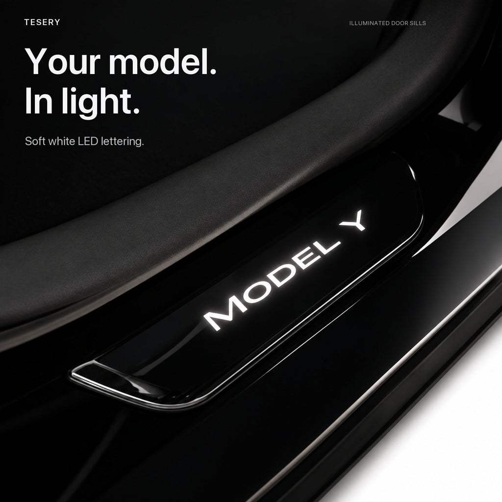 LED illuminated Welcome Pedal Door Sill Protector for Model Y / 3 | Miroken