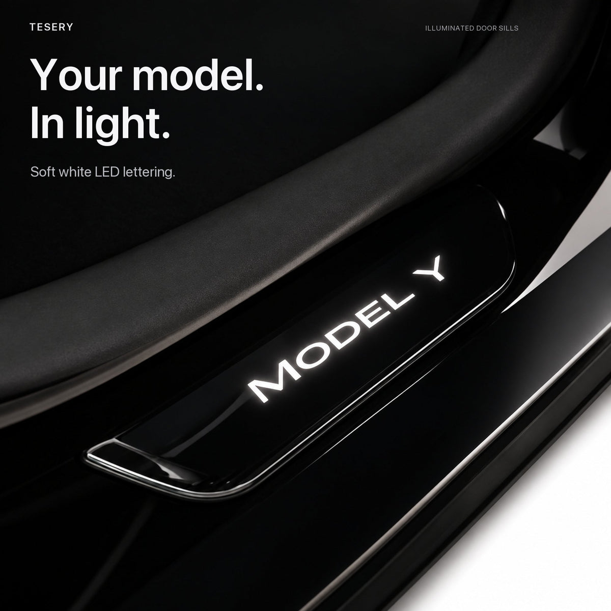 LED illuminated Welcome Pedal Door Sill Protector for Model Y / 3 | Miroken