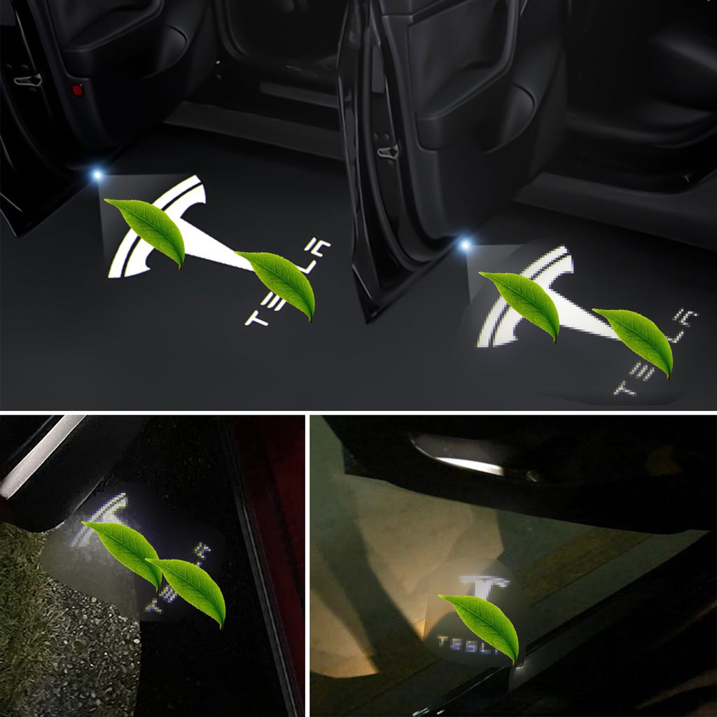 LED Logo Tesla Puddle Lights for Model 3/Y/S/X | Miroken