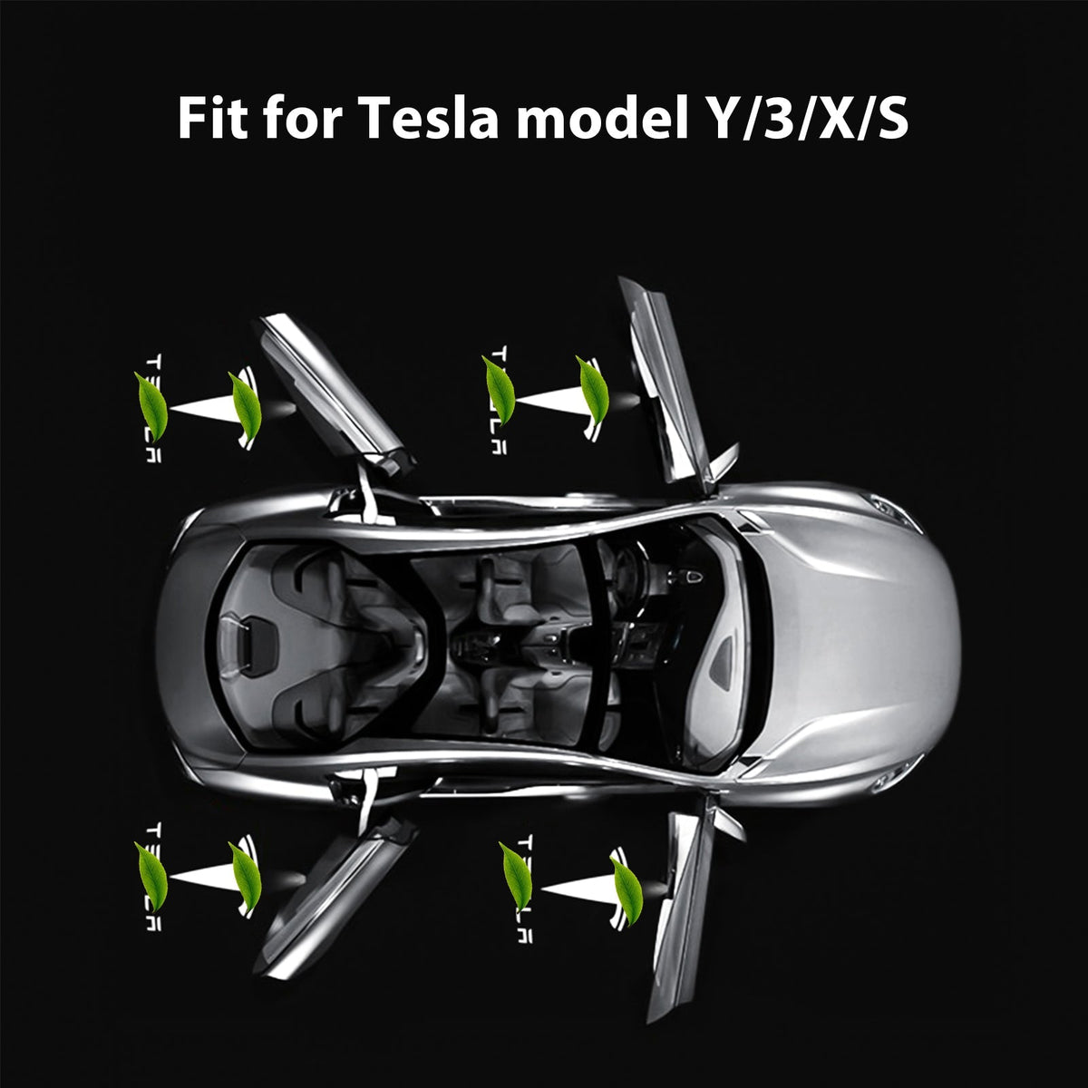 LED Logo Tesla Puddle Lights for Model 3/Y/S/X | Miroken
