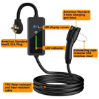 Level 2 J1772/NACS EV Charger for Home Portable EV Charger with Screen Display Adjustable Current
