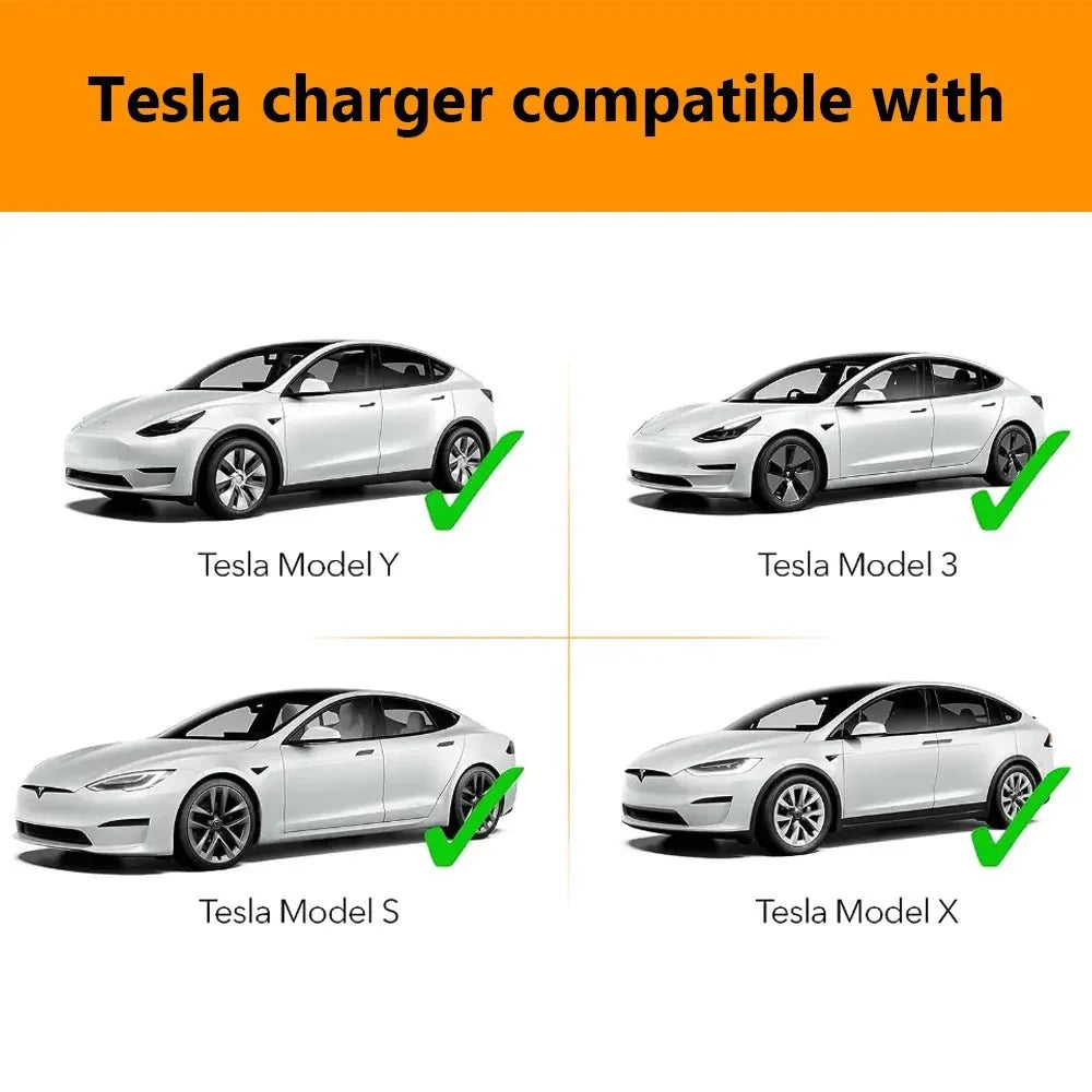 Level 2 J1772/NACS EV Charger for Home Portable EV Charger with Screen Display Adjustable Current