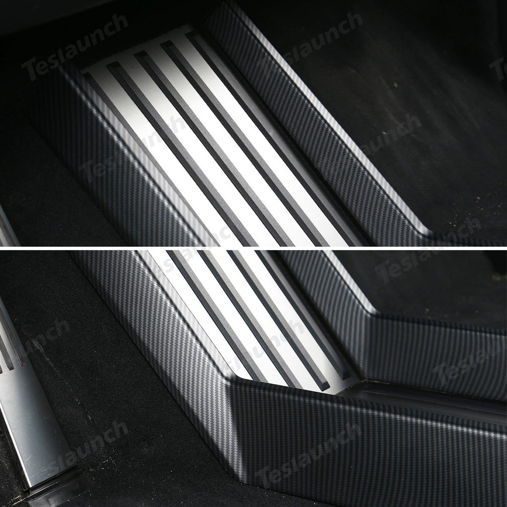Lower Center Console Side Trim Covers  (Carbon Fiber Pattern ABS) for Cybertruck