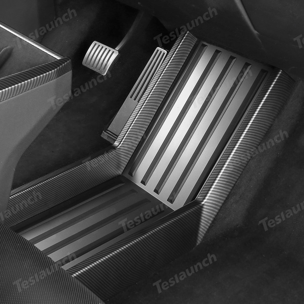 Lower Center Console Side Trim Covers  (Carbon Fiber Pattern ABS) for Cybertruck