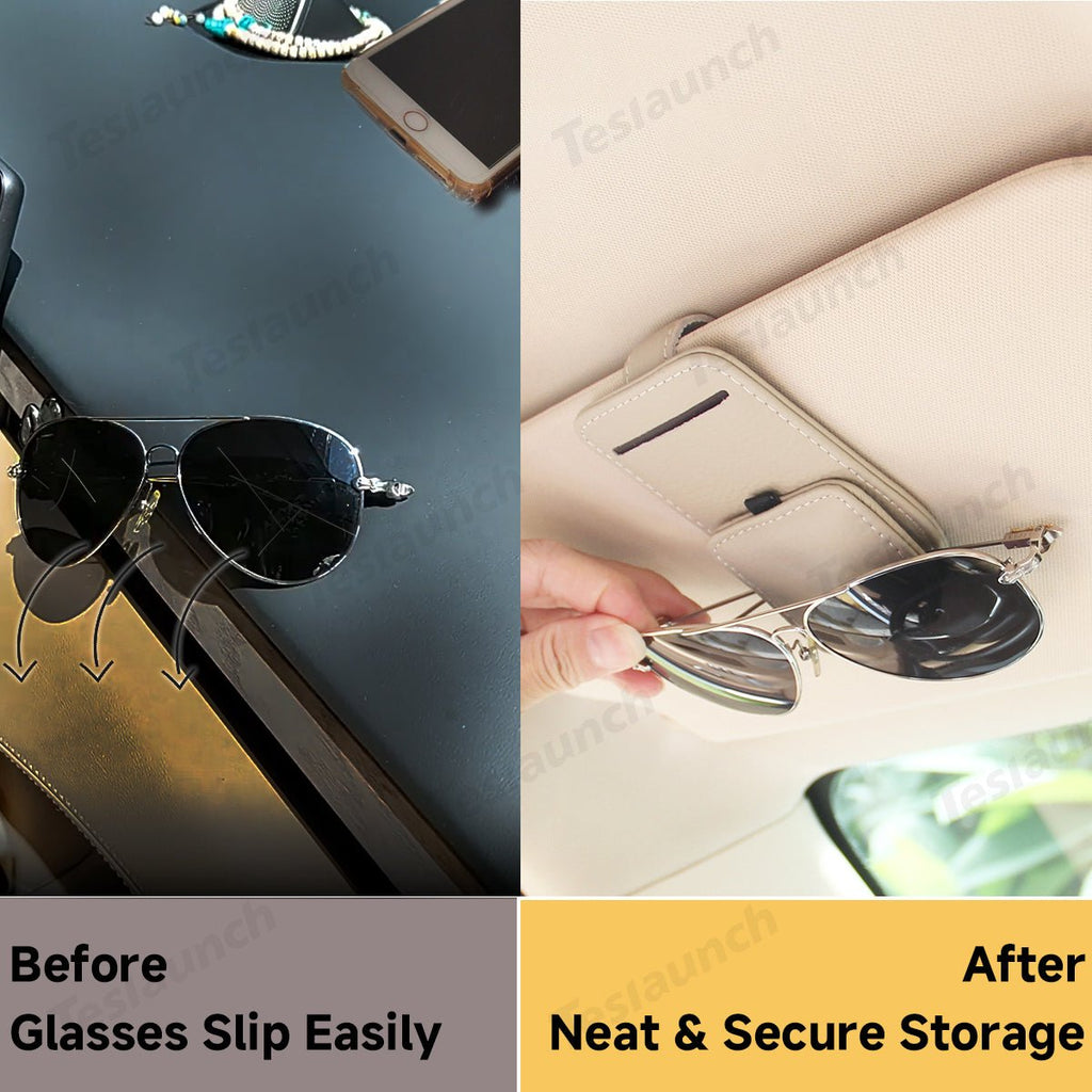 Magnetic Multi-Functional Glasses & Card Clip for Tesla Model 3/Y/S/X/CT