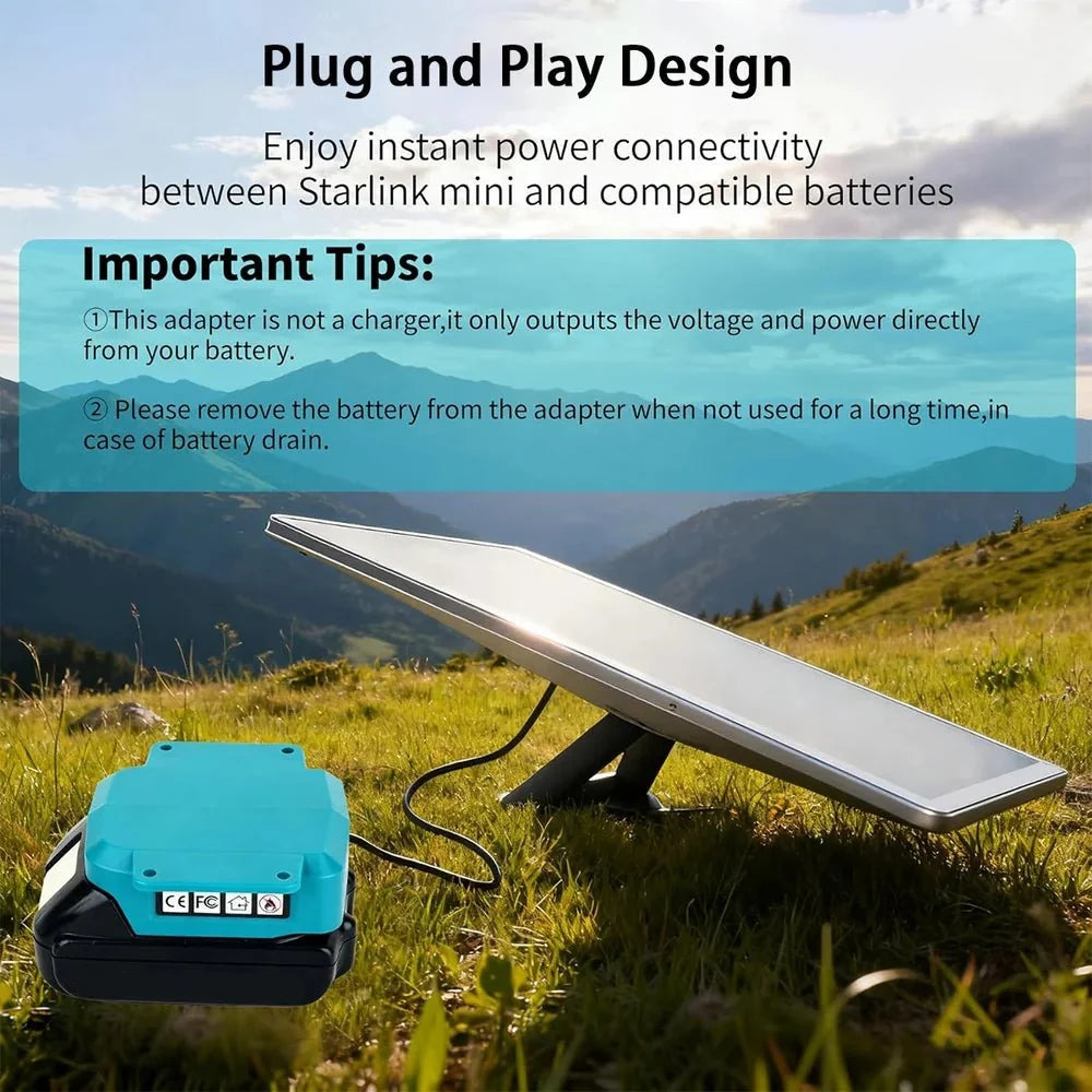 Makita 18V Battery Adapter for Starlink Mini with DC Power Cable