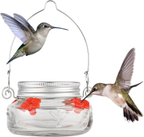 Mason Jar Hummingbird Dish Feeder Hanging Nectar Feeder 2 Pack