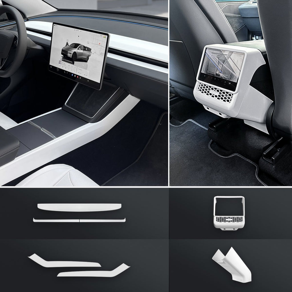 Matte White Interior Upgrade Kit For Tesla Model Y Juniper 2025+