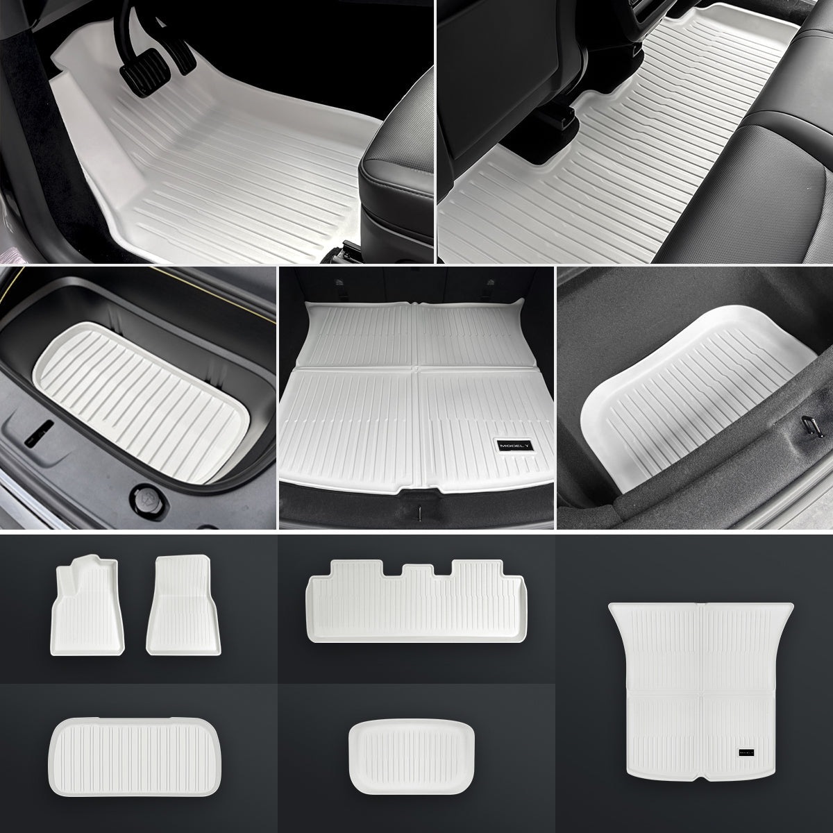 Matte White Interior Upgrade Kit For Tesla Model Y Juniper 2025+