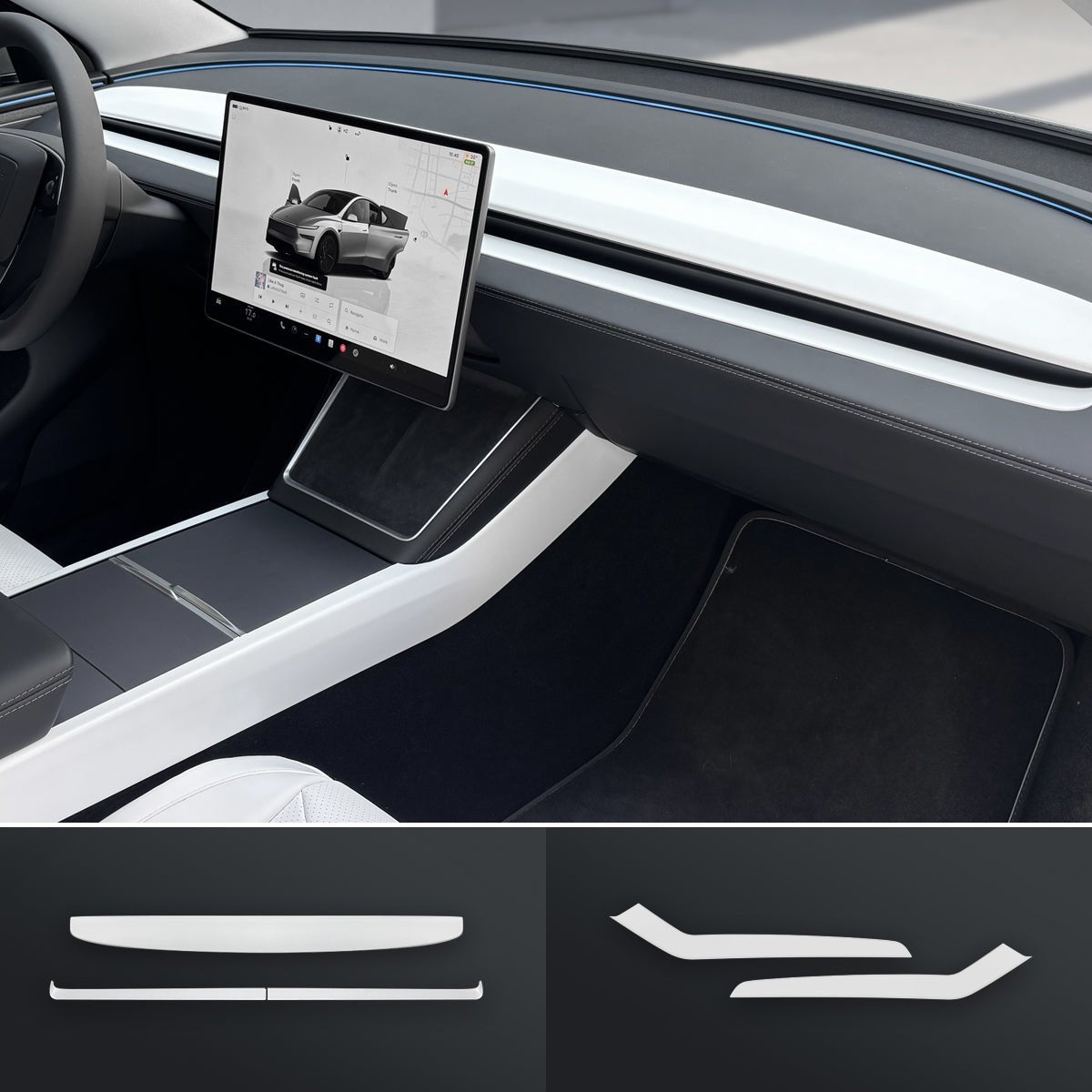 White Interior Upgrade Kit For Tesla Model Y Juniper 2025+