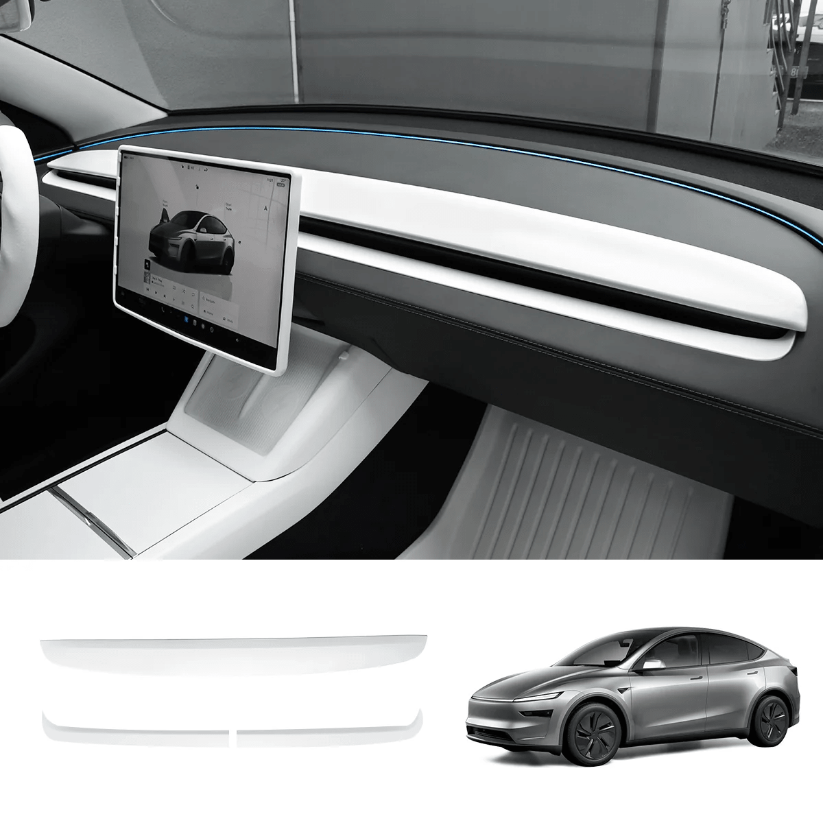 White Interior Upgrade Kit For Tesla Model Y Juniper 2025+