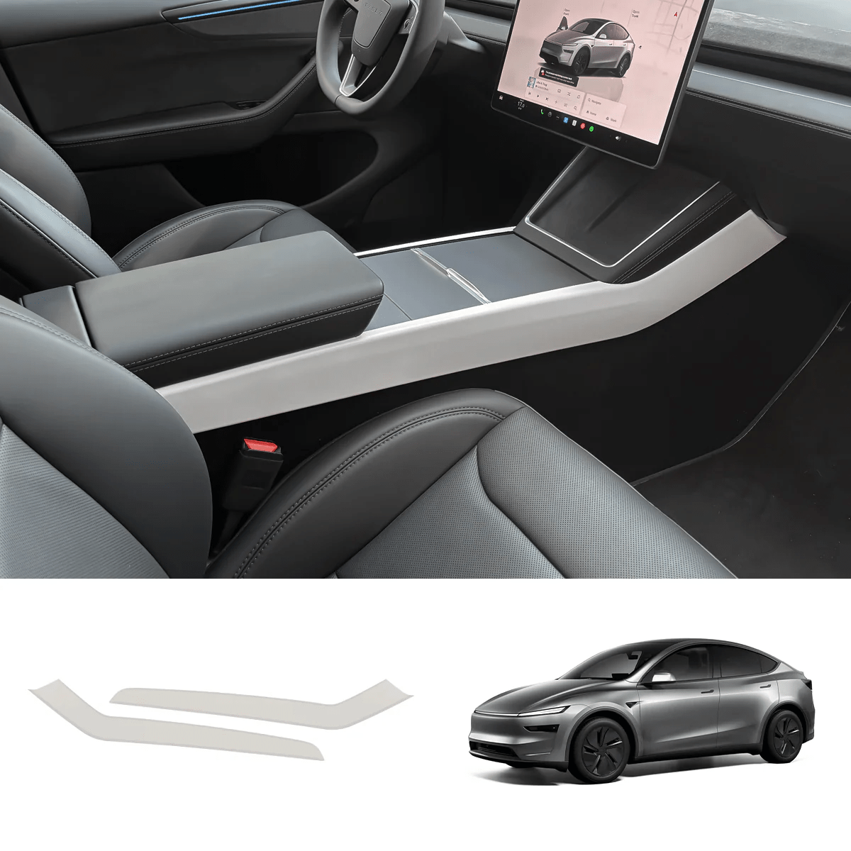 White Interior Upgrade Kit For Tesla Model Y Juniper 2025+
