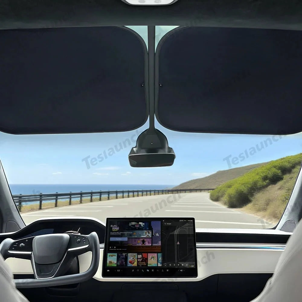Mesh Electrostatic Adsorption Sunroof Sunshade for Tesla Model X Front Sunroof
