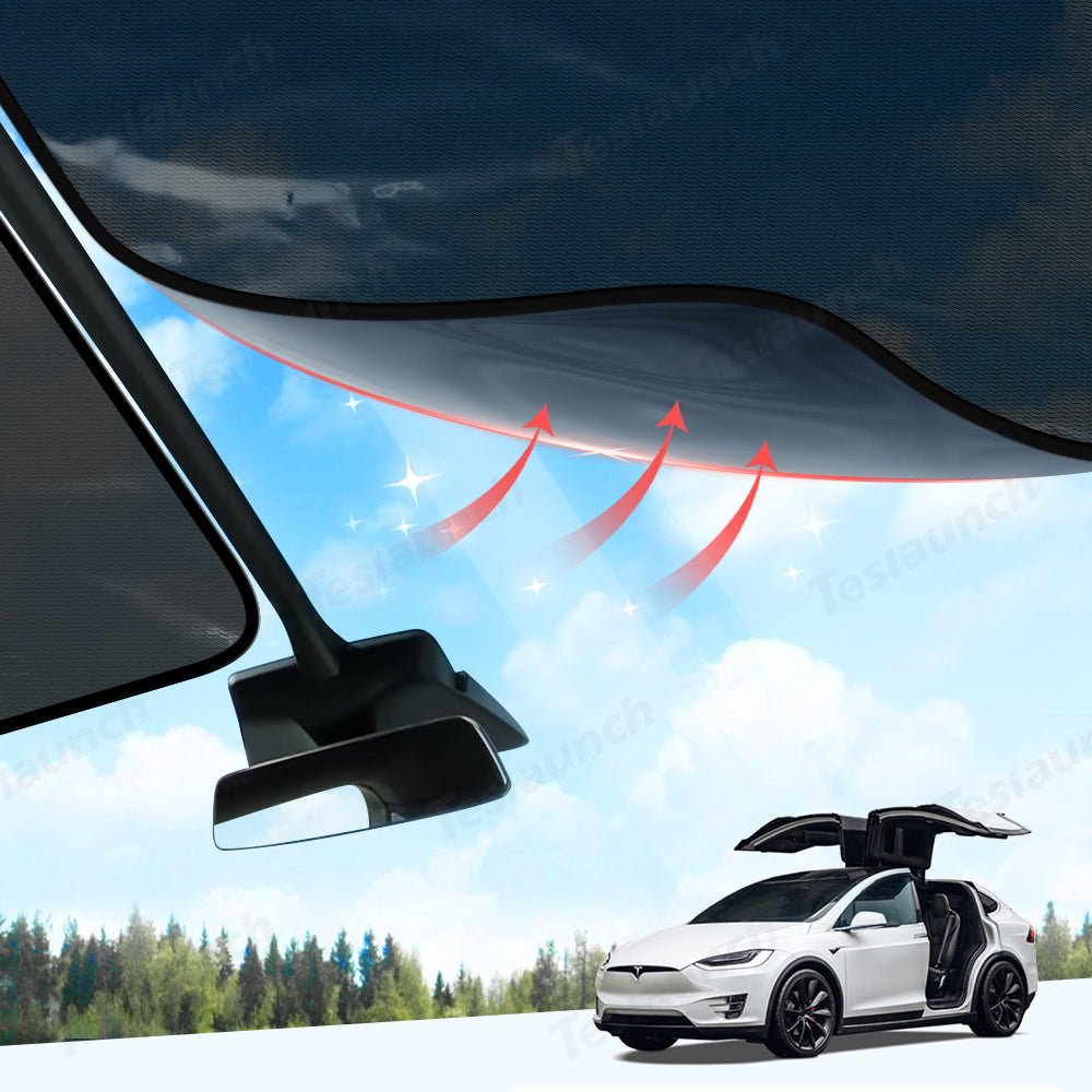 Mesh Electrostatic Adsorption Sunroof Sunshade for Tesla Model X Front Sunroof
