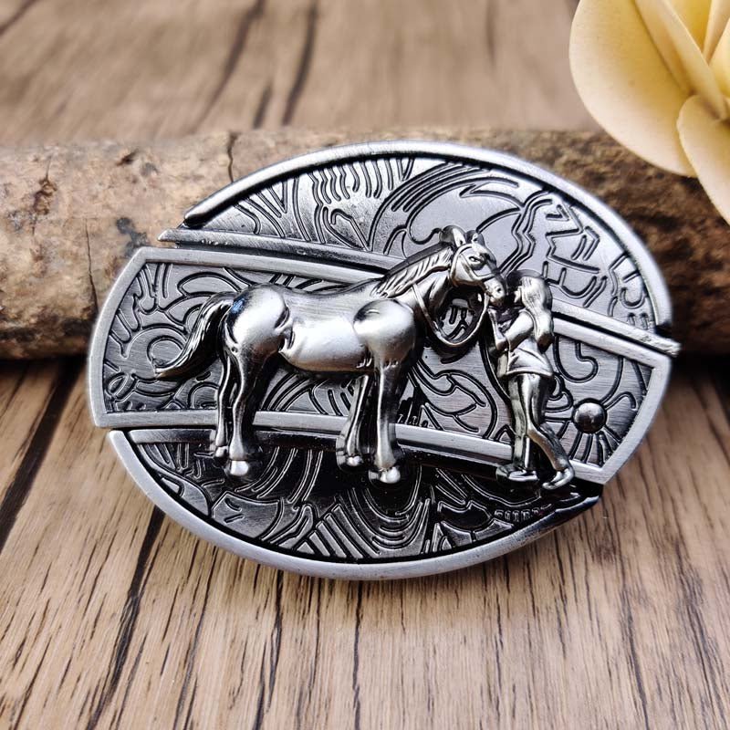 Miroken | Metal Oval Cowboys Belt Buckle