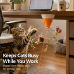 MirokenMiaSpin 360 Magnetic Rotating Cat Teaser Toy for Indoor Cats - USB-C Hands-Free Play to Beat Boredom
