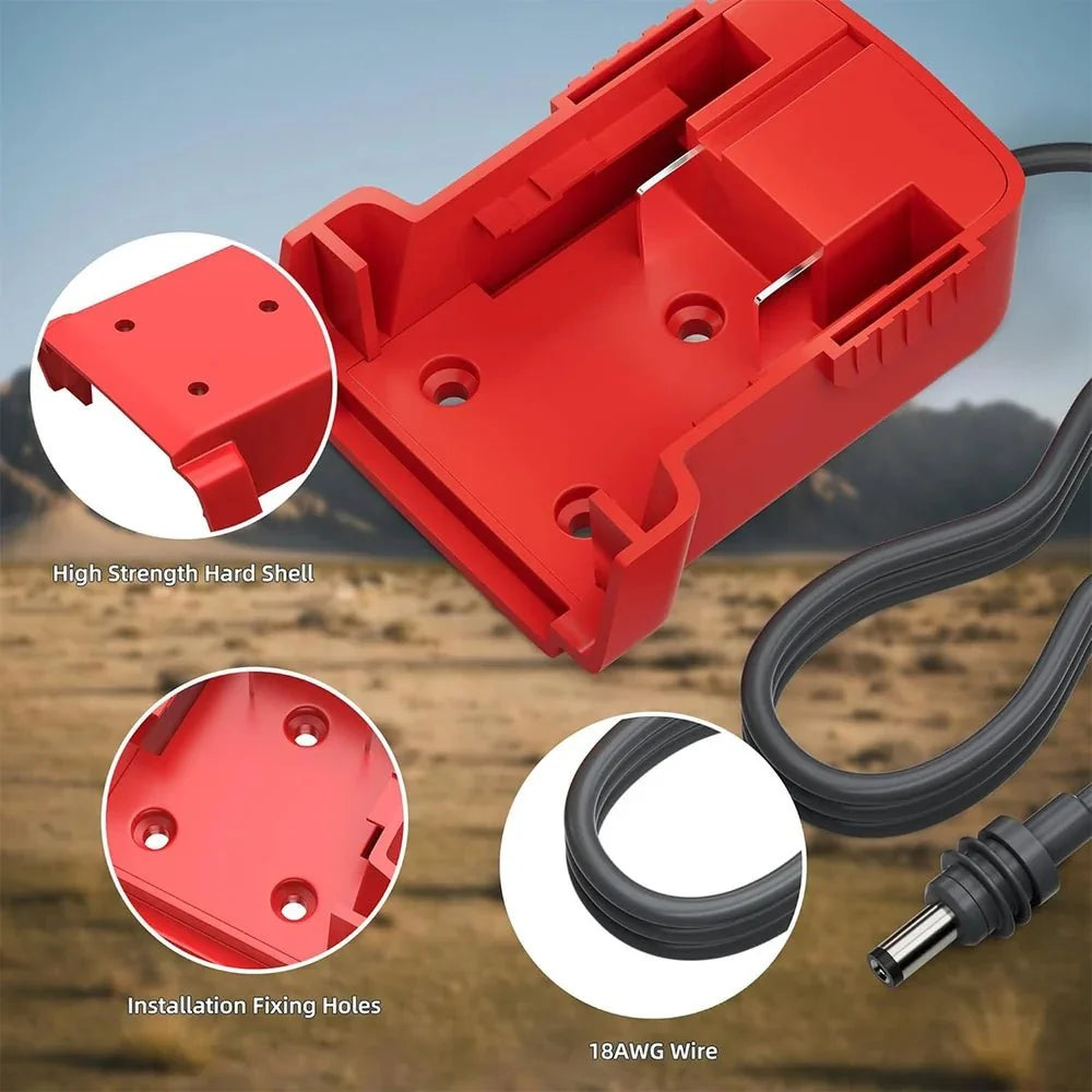 Milwaukee 18V Battery Adapter with DC Power Cable for Starlink Mini