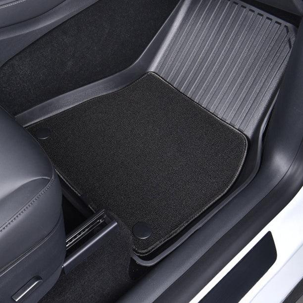 Model 3 Floor Mats All Weather Double Layer Flocking TPE (2021-2023) for Tesla
